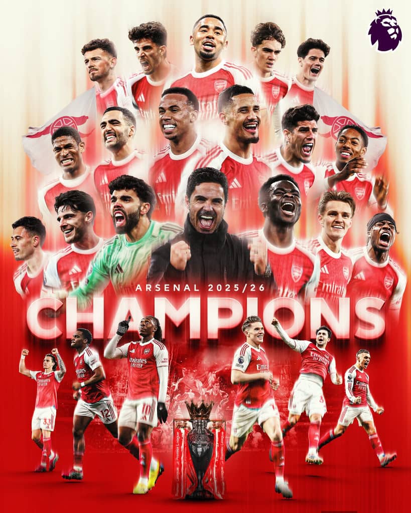 Arsenal clinch Premier League crown after 22‑year wait!
